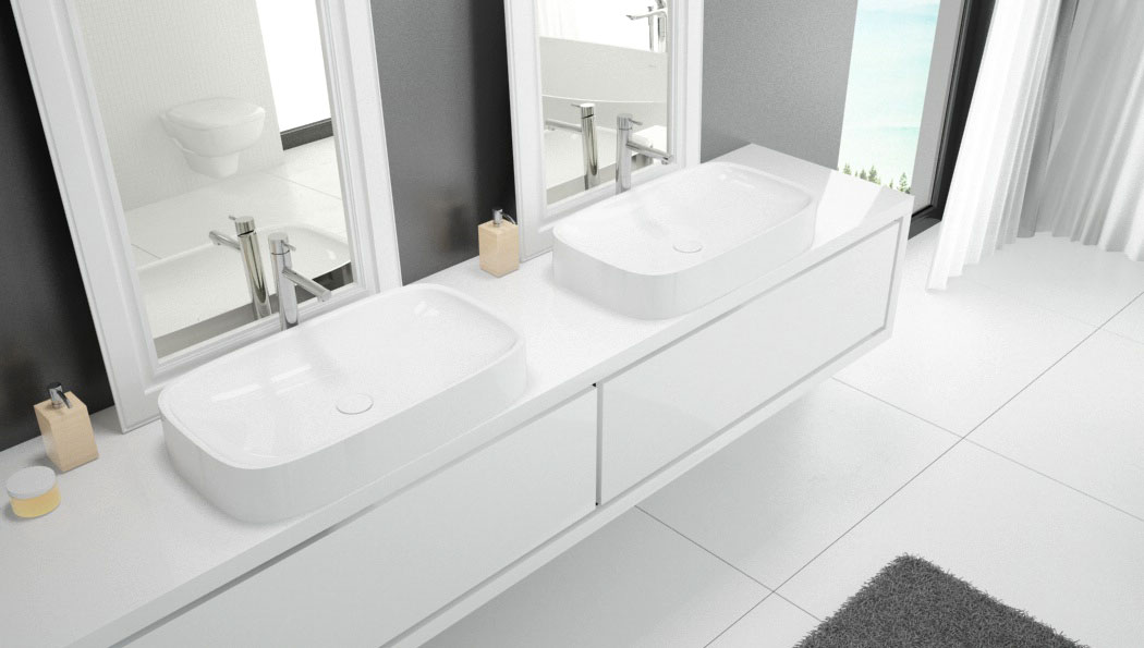 Hoesch LaSenia umywalka 70x40 cm nablatowa owalna biała mat 4522.013