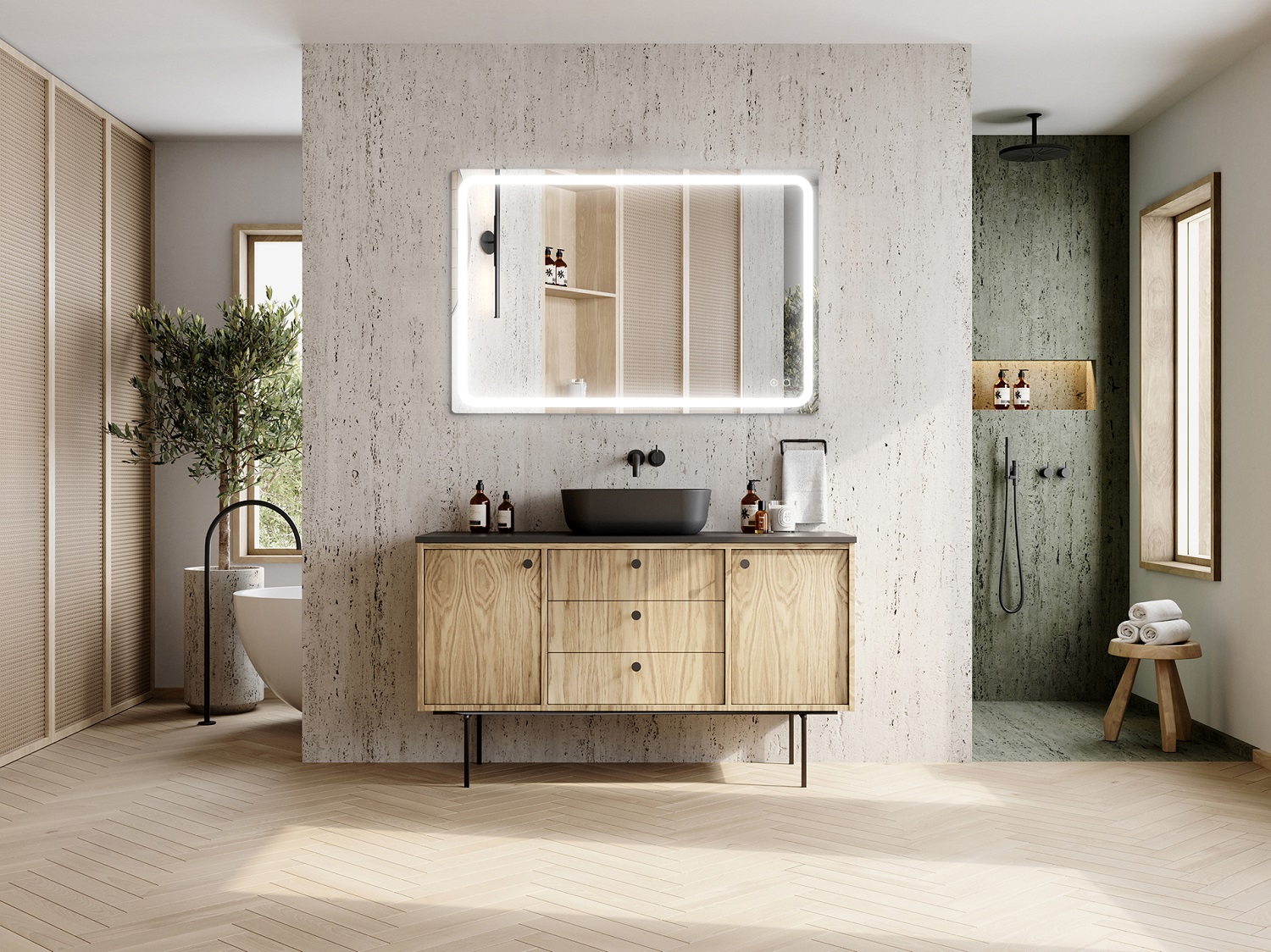 Elita Mia lustro 120x80 cm prostokątne z oświetleniem RE069512000010