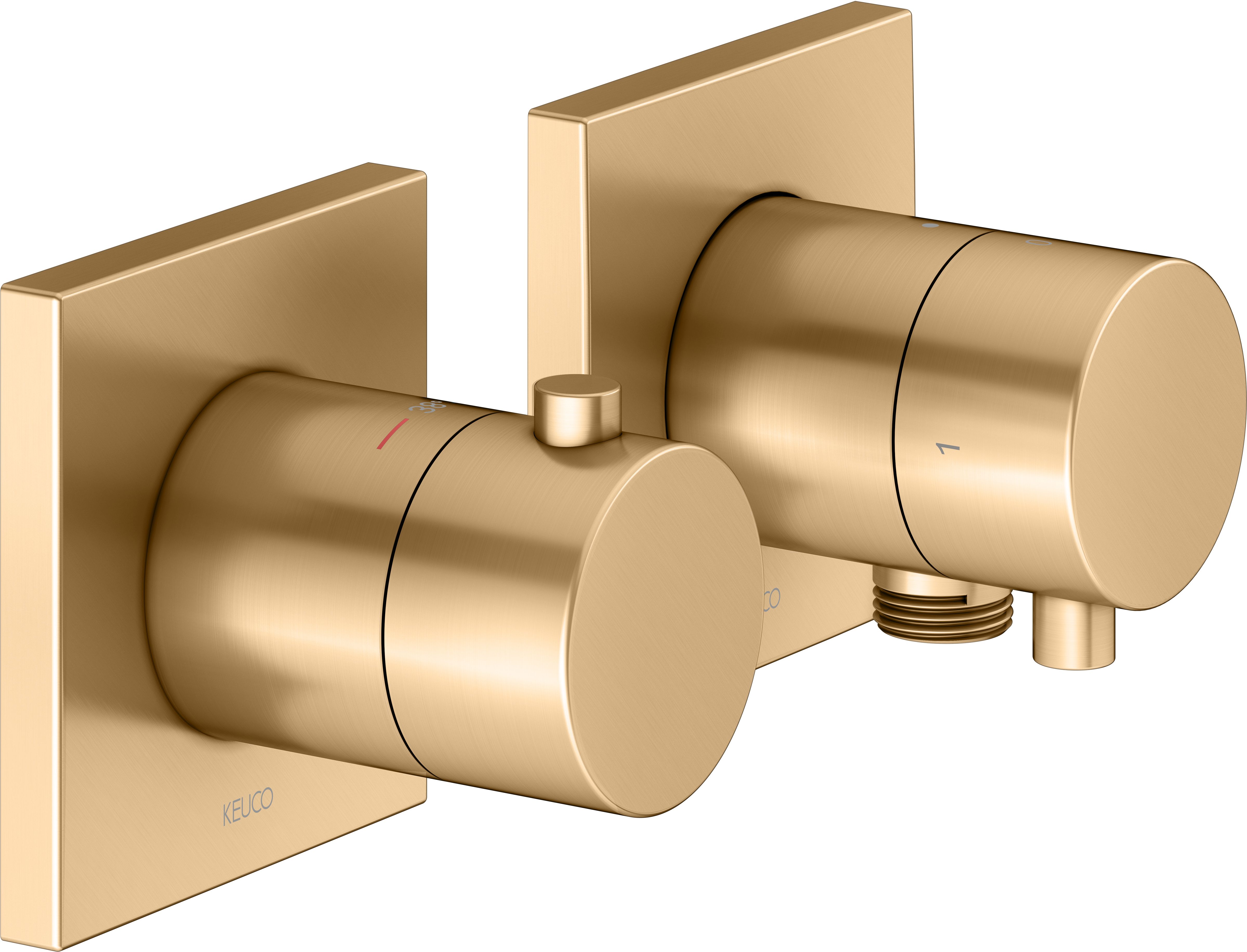 Keuco Edition 11 bateria prysznicowa termostatyczna podtynkowa mosiądz szczotkowany 51153251122