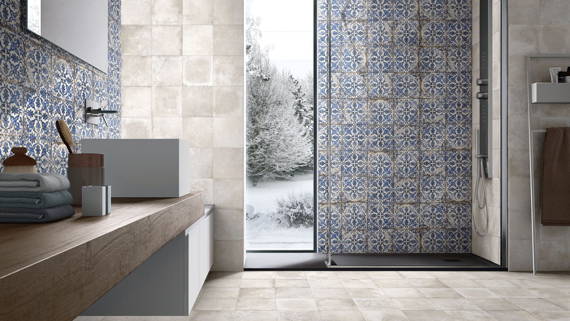 Mariner 900 Maioliche 2 dekor ścienno-podłogowy 20x20 cm mix niebieski