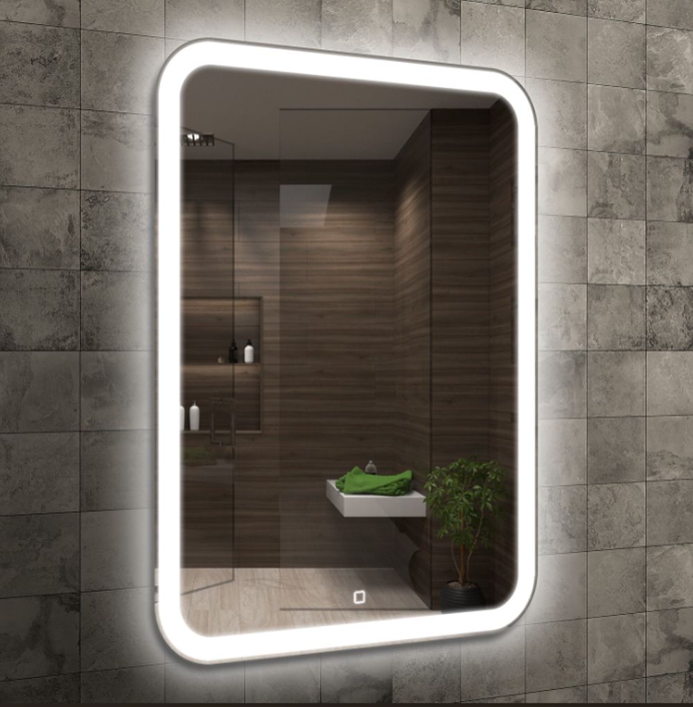 Venti Prima lustro 60x80 cm prostokątne z oświetleniem srebrny - Wysyłka w 24h