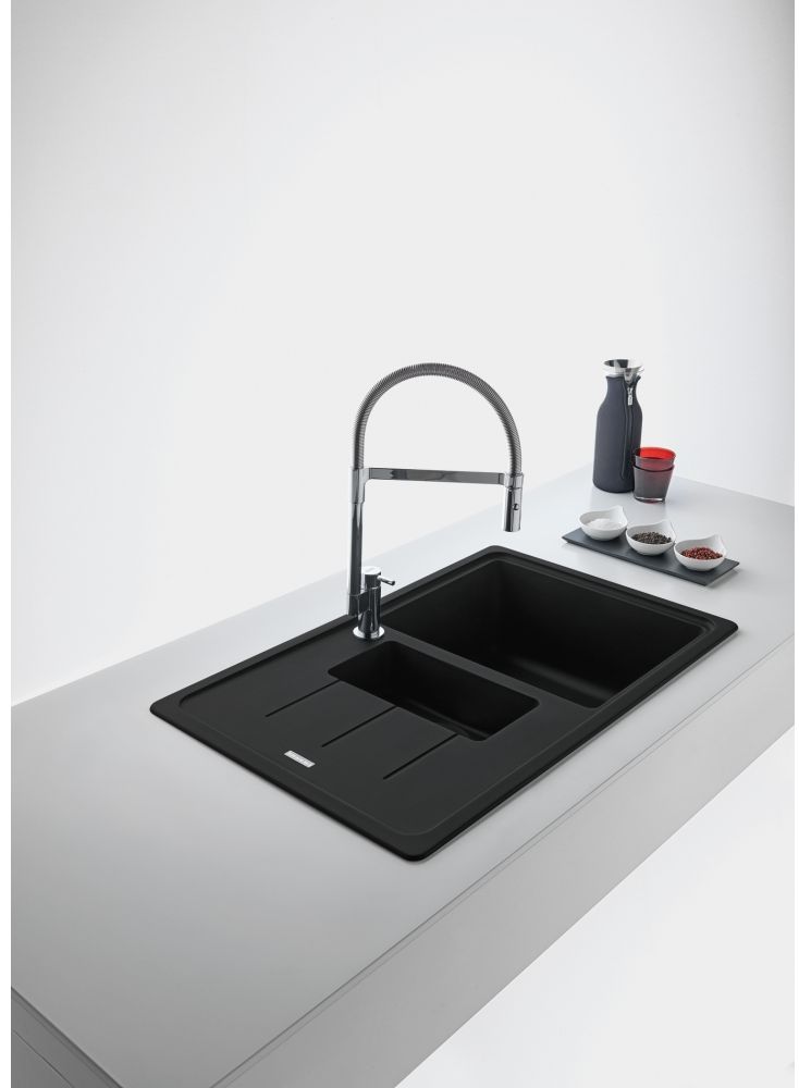 Franke Basis zlewozmywak granitowy 78x50 cm czarny 114.0693.555