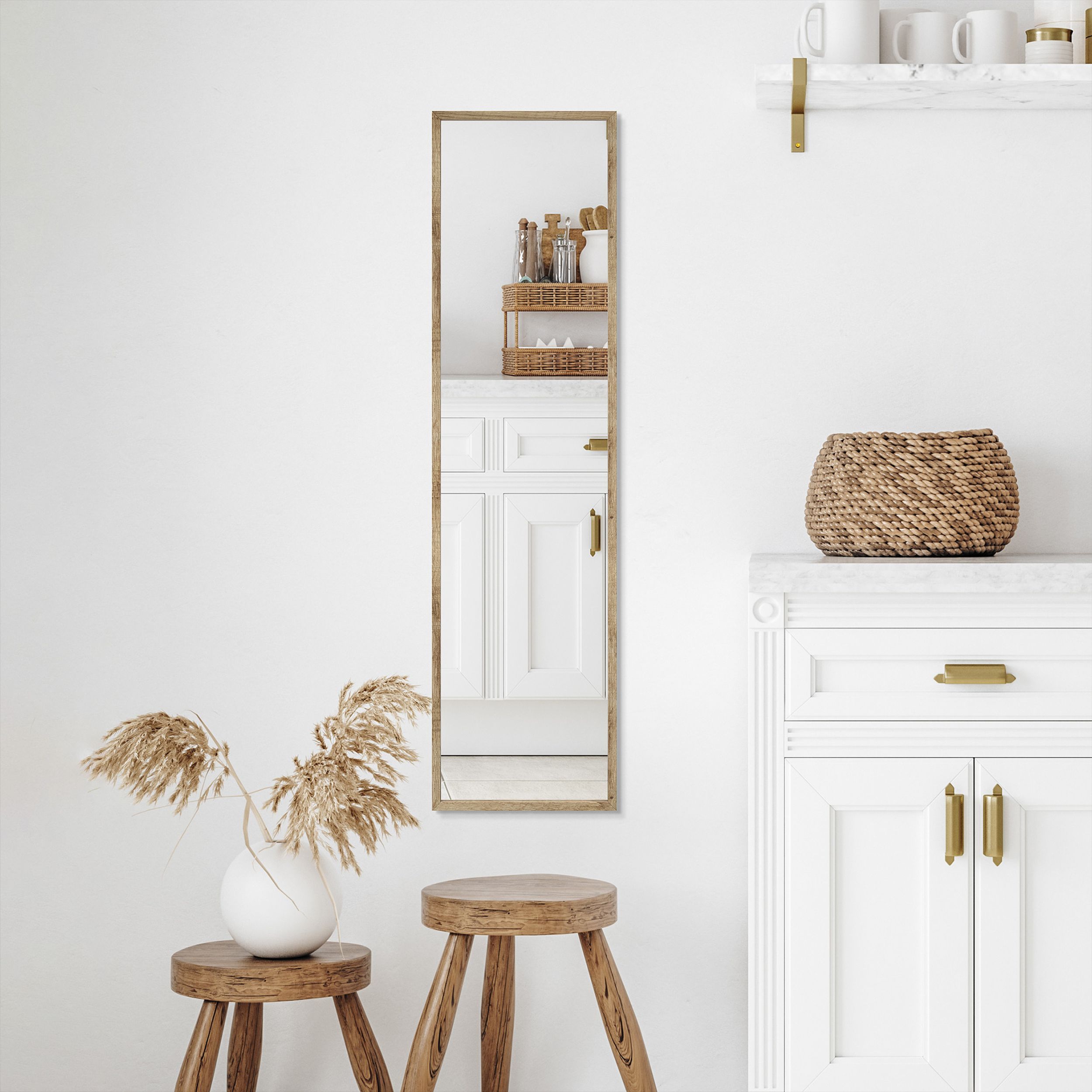 Styler Floryda lustro prostokątne 122x32 cm dąb LU-12364 - Wysyłka w 24h