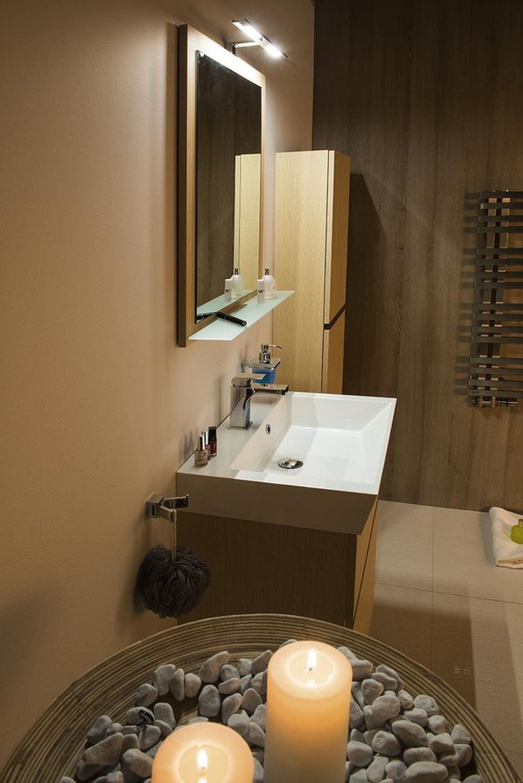 Sapho Nirox lustro łazienkowe 60x80 cm rama brązowy/sosna rustykalna NX608-1616