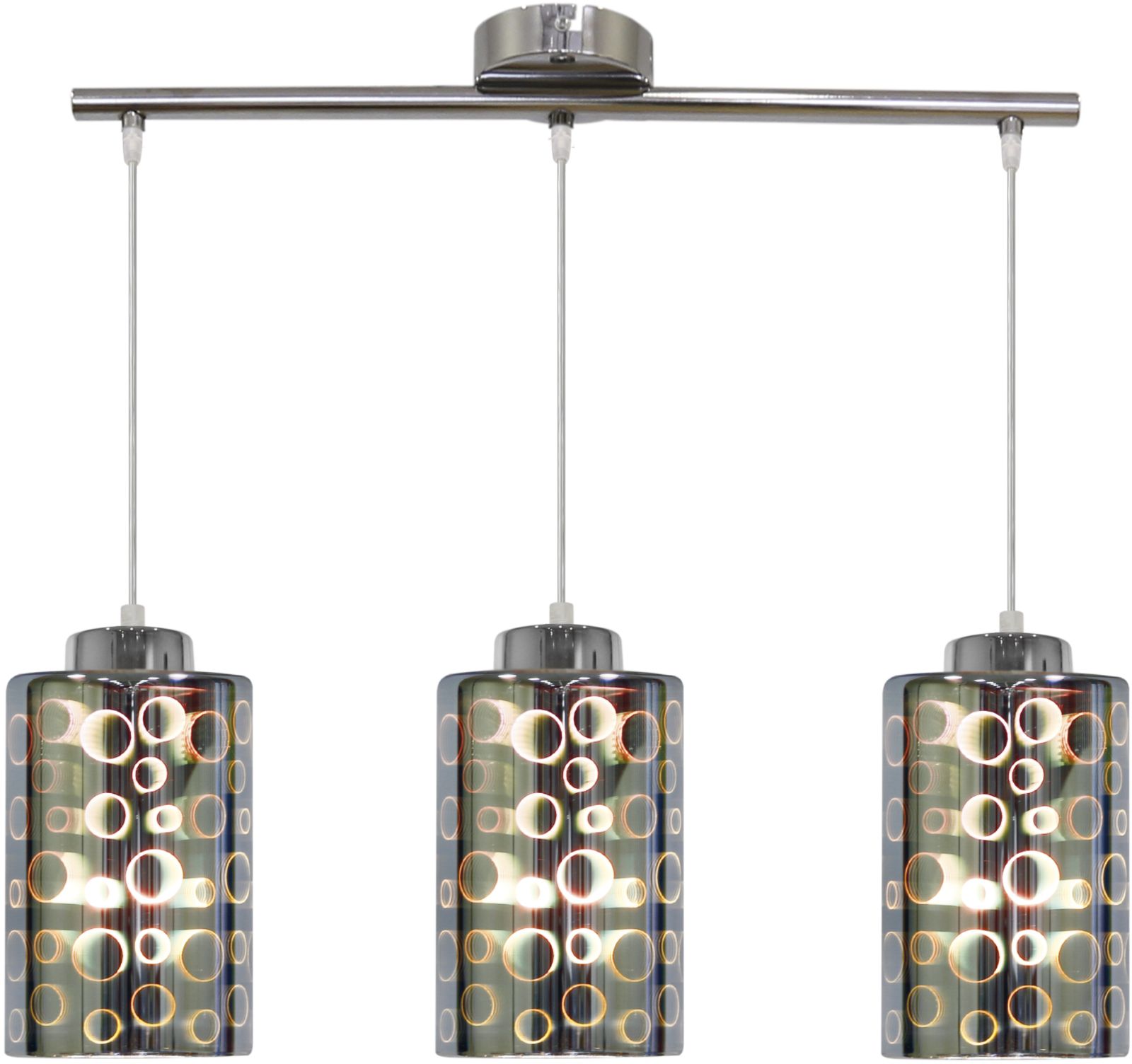 Candellux Nocturno lampa wisząca 3x40W mix kolorów/chrom 33-57709