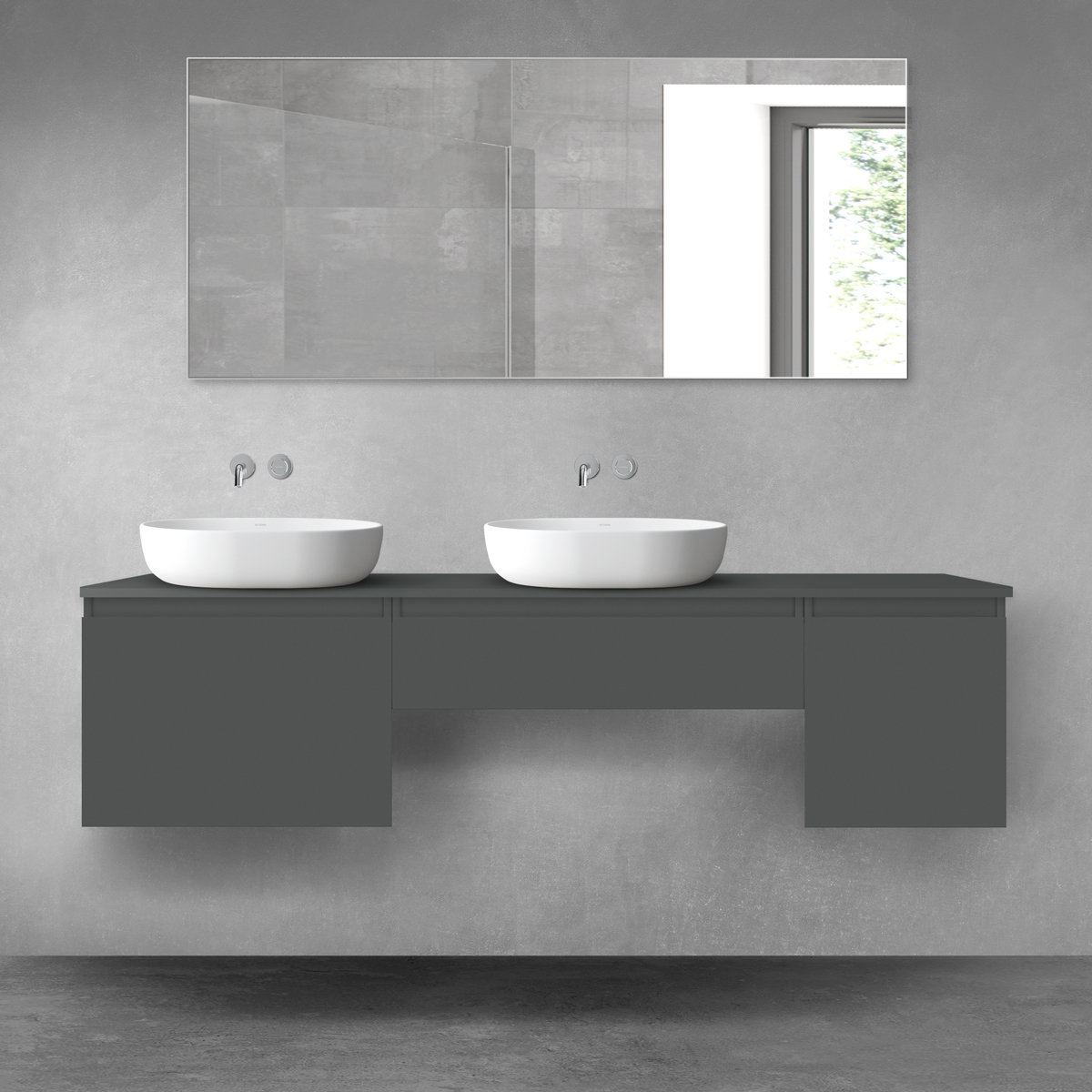Oltens Vernal zestaw mebli łazienkowych 180 cm z blatem grafit mat 68518400 - Wysyłka w 24h