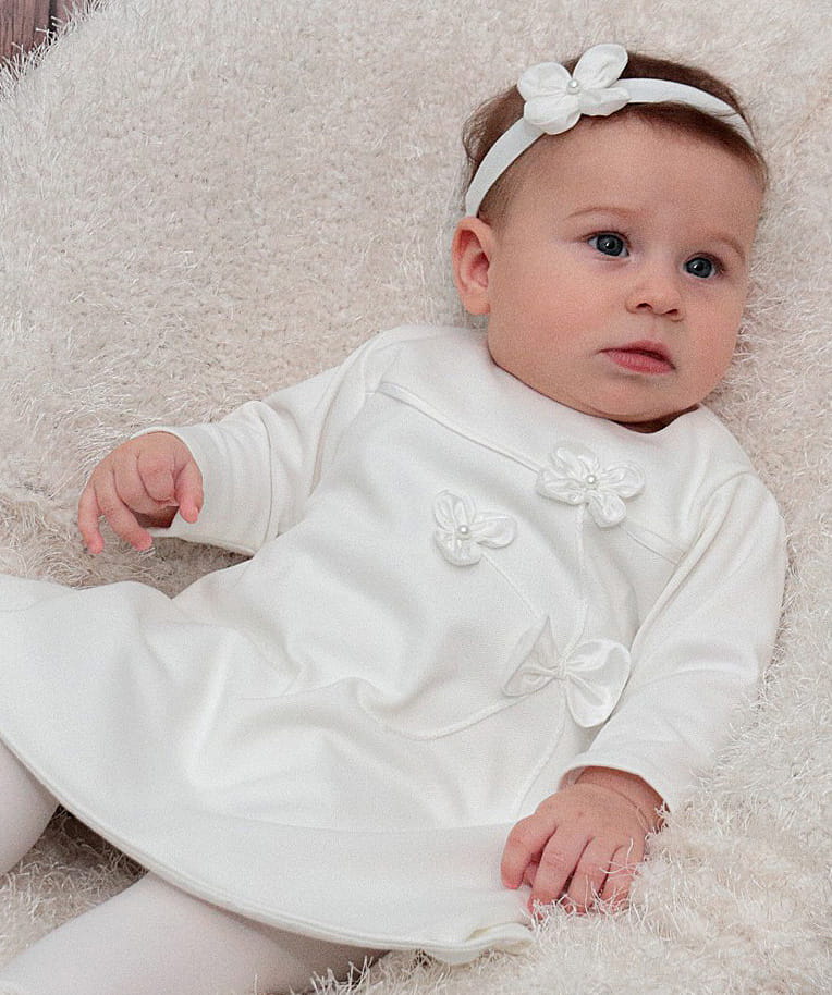 Sukienka do chrztu z długim rękawem Daria ecru