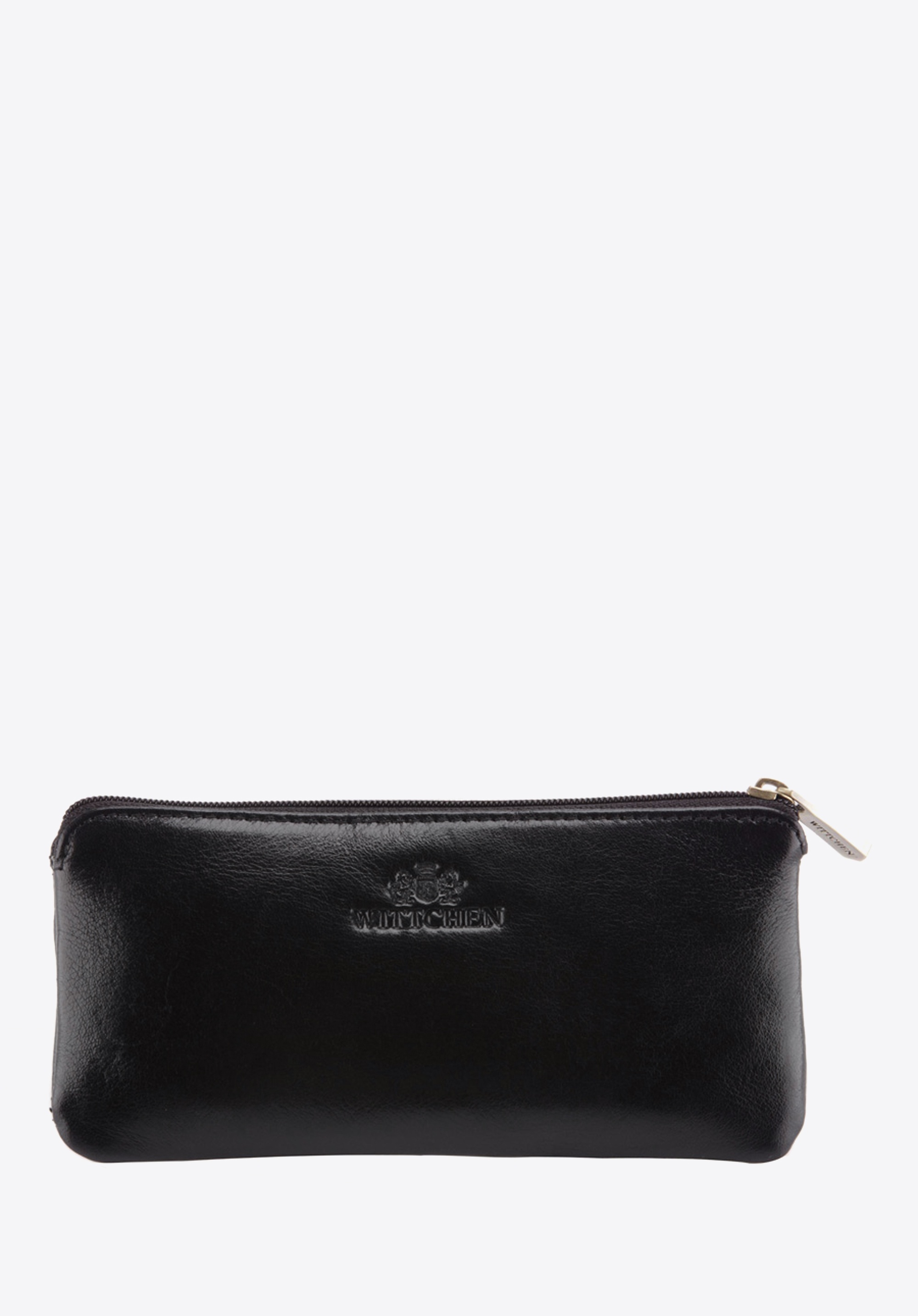 Etui na klucze skórzane z półotwartą kieszenią czarne