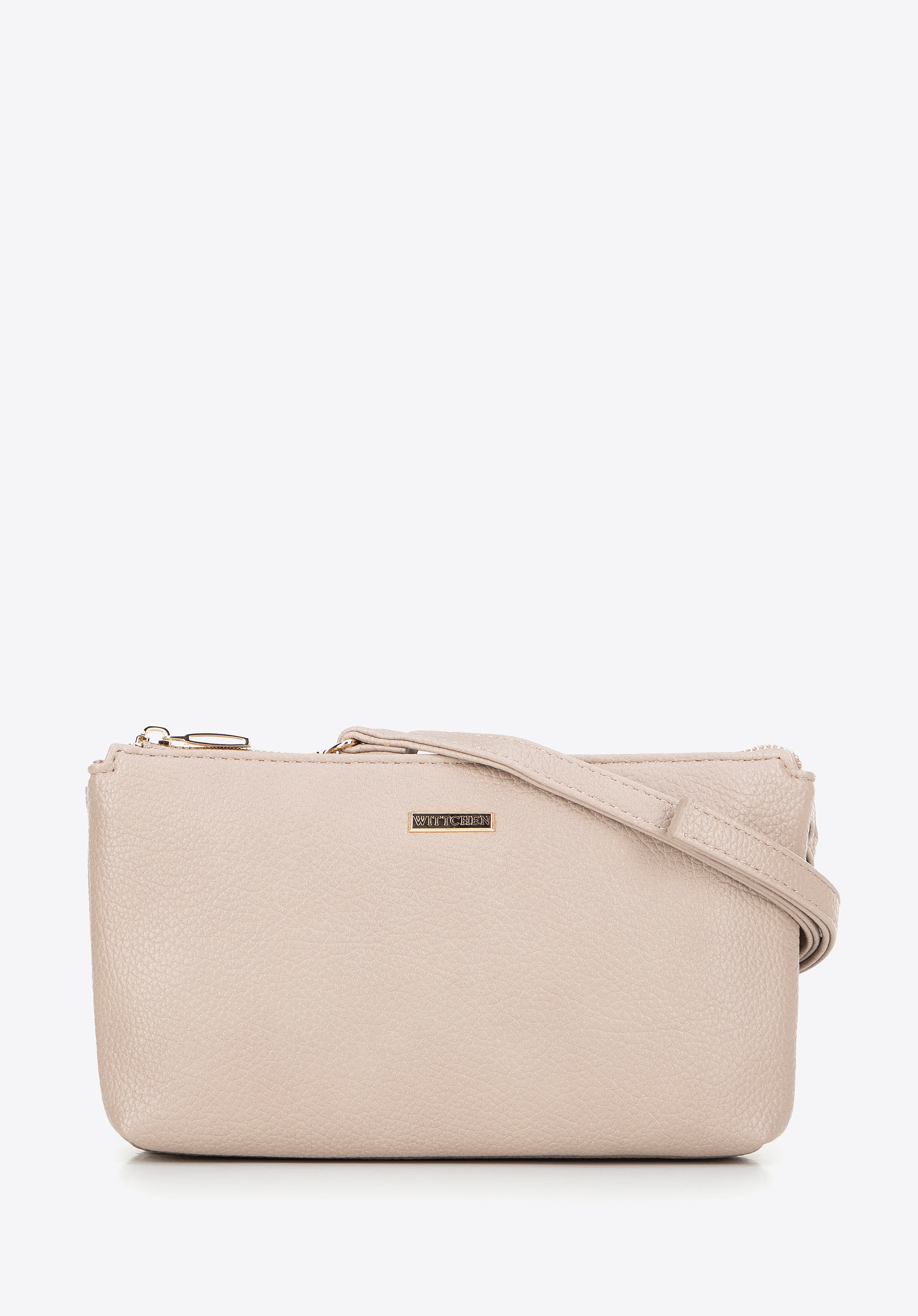 Crossbody z ekoskóry dwukomorowa beżowa