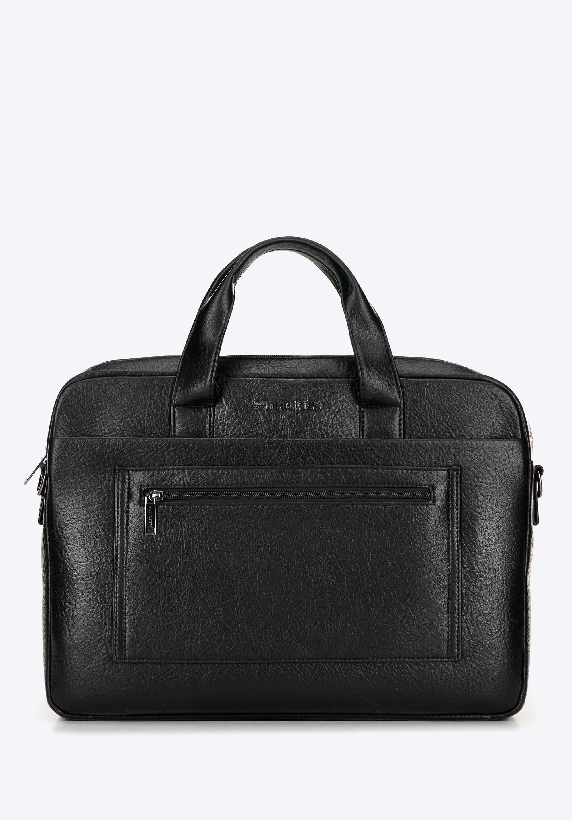 Torba na laptopa 17" z imitacji skóry czarna