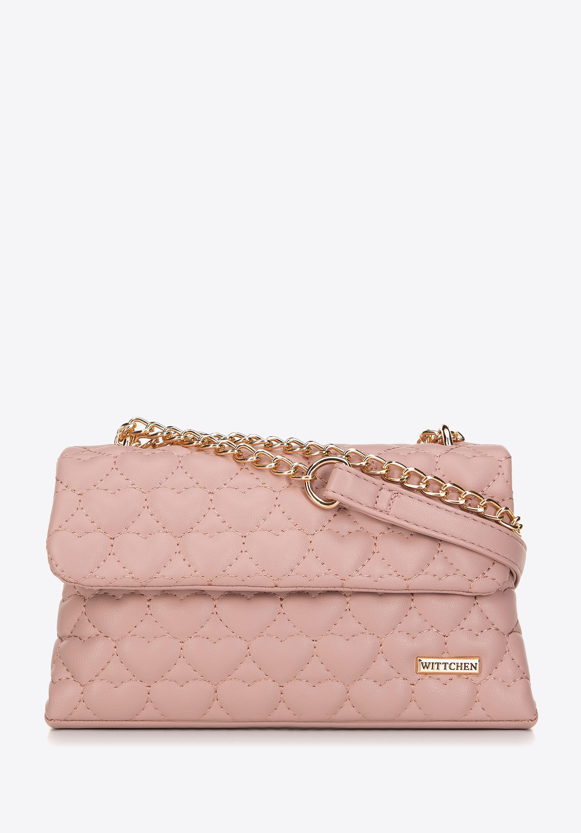 Damska minitorebka pikowana w serca różowa