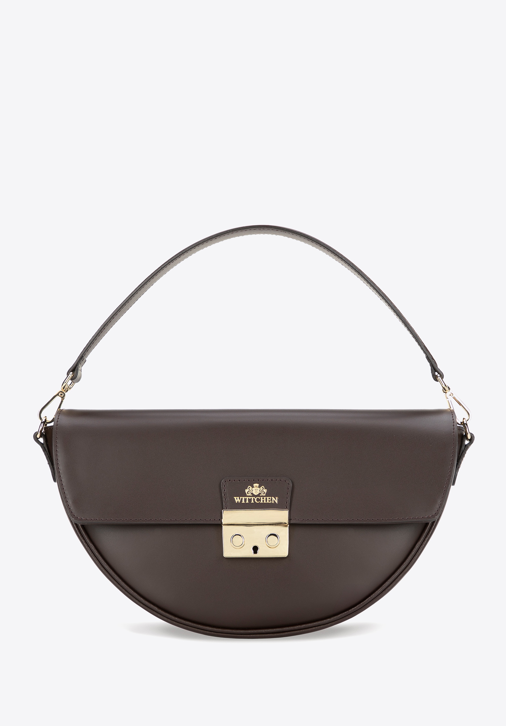 Elegancka torebka na ramię ze skóry naturalnej brązowa