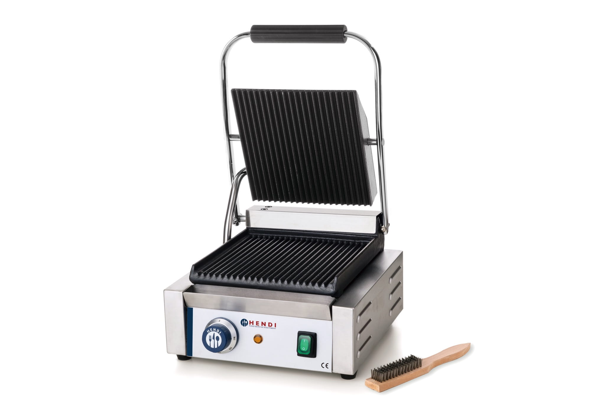 Grill kontaktowy pojedynczy, ryflowany Hendi