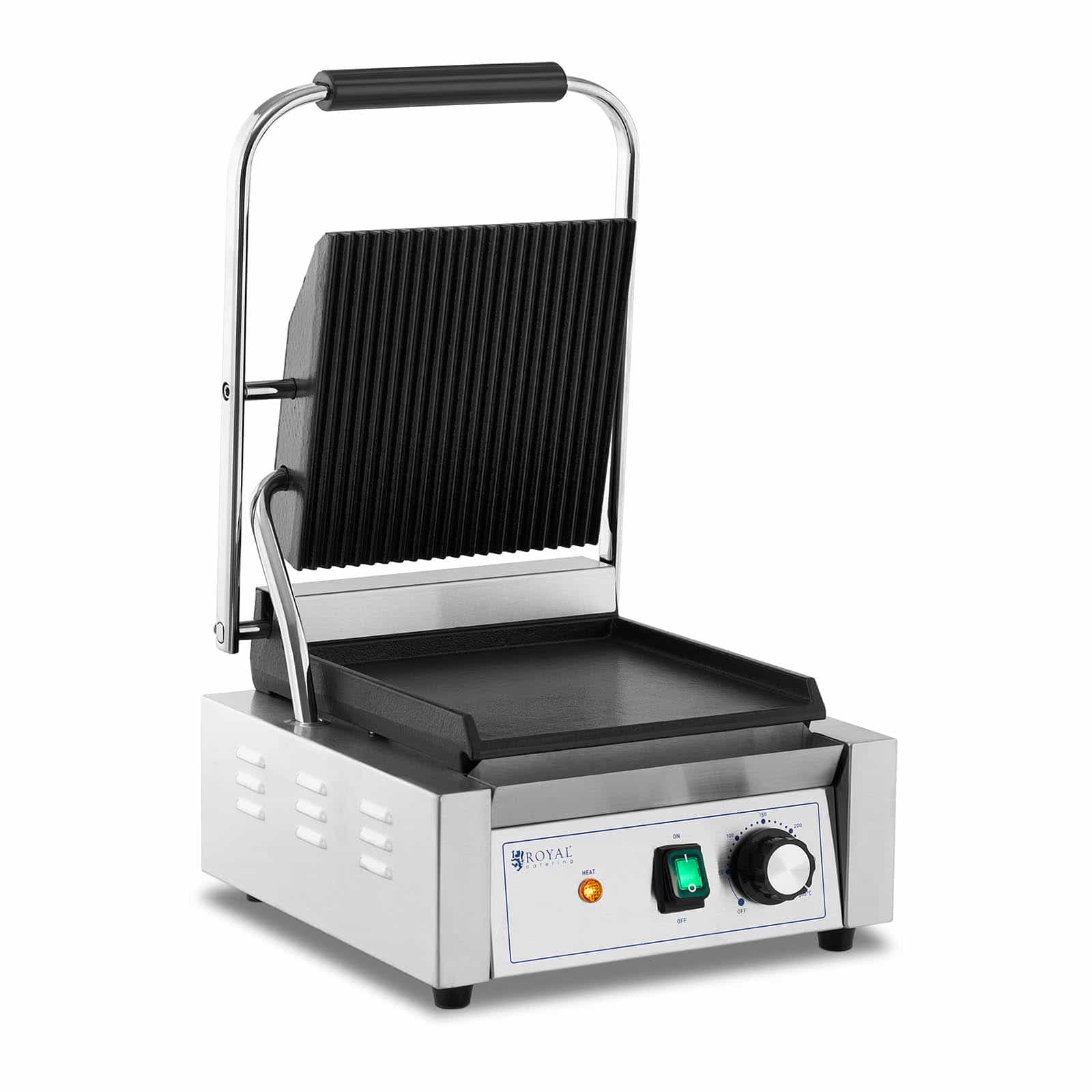Grill kontaktowy gładko-ryflowany 1800W | RCPKG-1800-M
