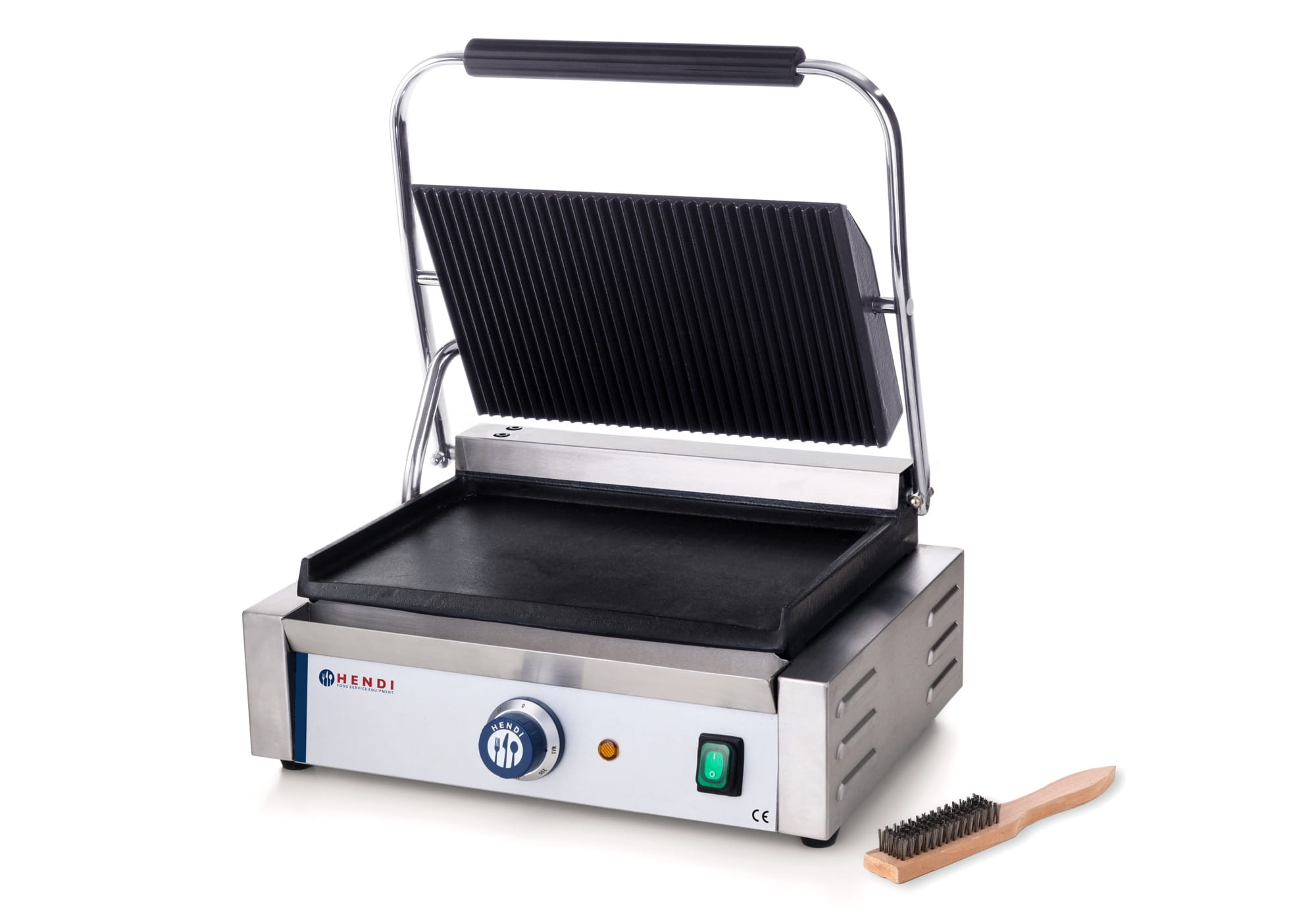Grill kontaktowy panini gładko-ryflowany Hendi