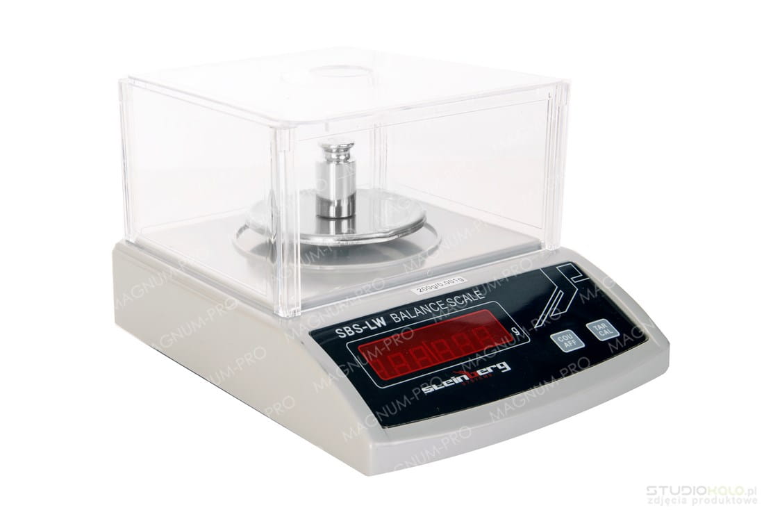Waga dokładna, laboratoryjna LED 200g / 0,001g z kloszem