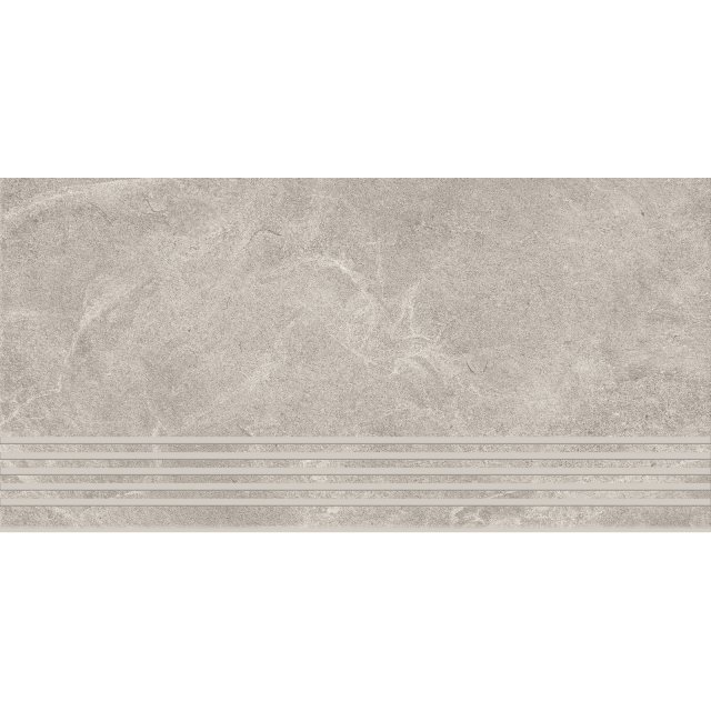 Gres szkliwiony stopnica MARENGO light grey mat 29,8x59,8 gat. I