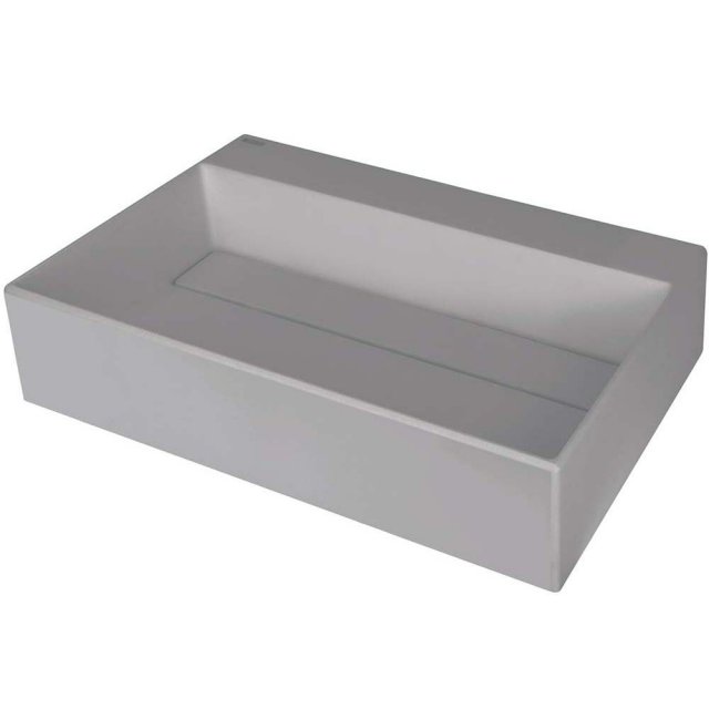 DEANTE Umywalka nablatowa CORREO 60x40 granitowa z maskownicą szary m