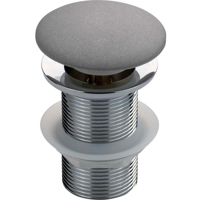 DEANTE Korek CLICK-CLACK do umywalki granitowy bez przelewu szary met