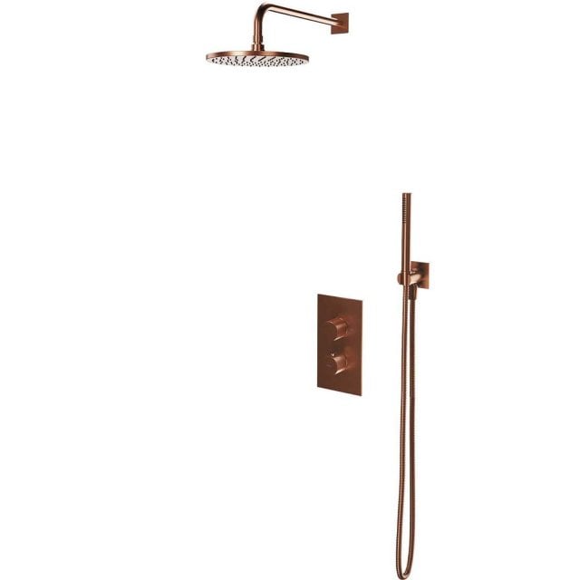 OMNIRES Termostatyczny system prysznicowy CONTOUR podtynkowy miedź sz