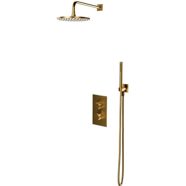 OMNIRES Termostatyczny system prysznicowy CONTOUR podtynkowy złoty sz
