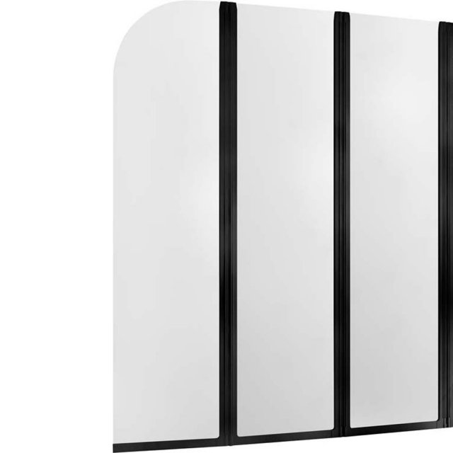 KFA Parawan nawannowy MODERN 121x140 cm 3-elementowy czarny szkło tra