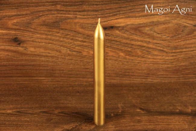 Świeca z wosku 16x1,5cm - złota (5 sztuk)