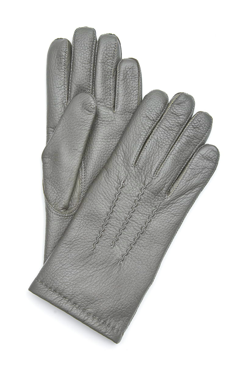 Rękawiczki ze skóry jelenia, oliwkowe