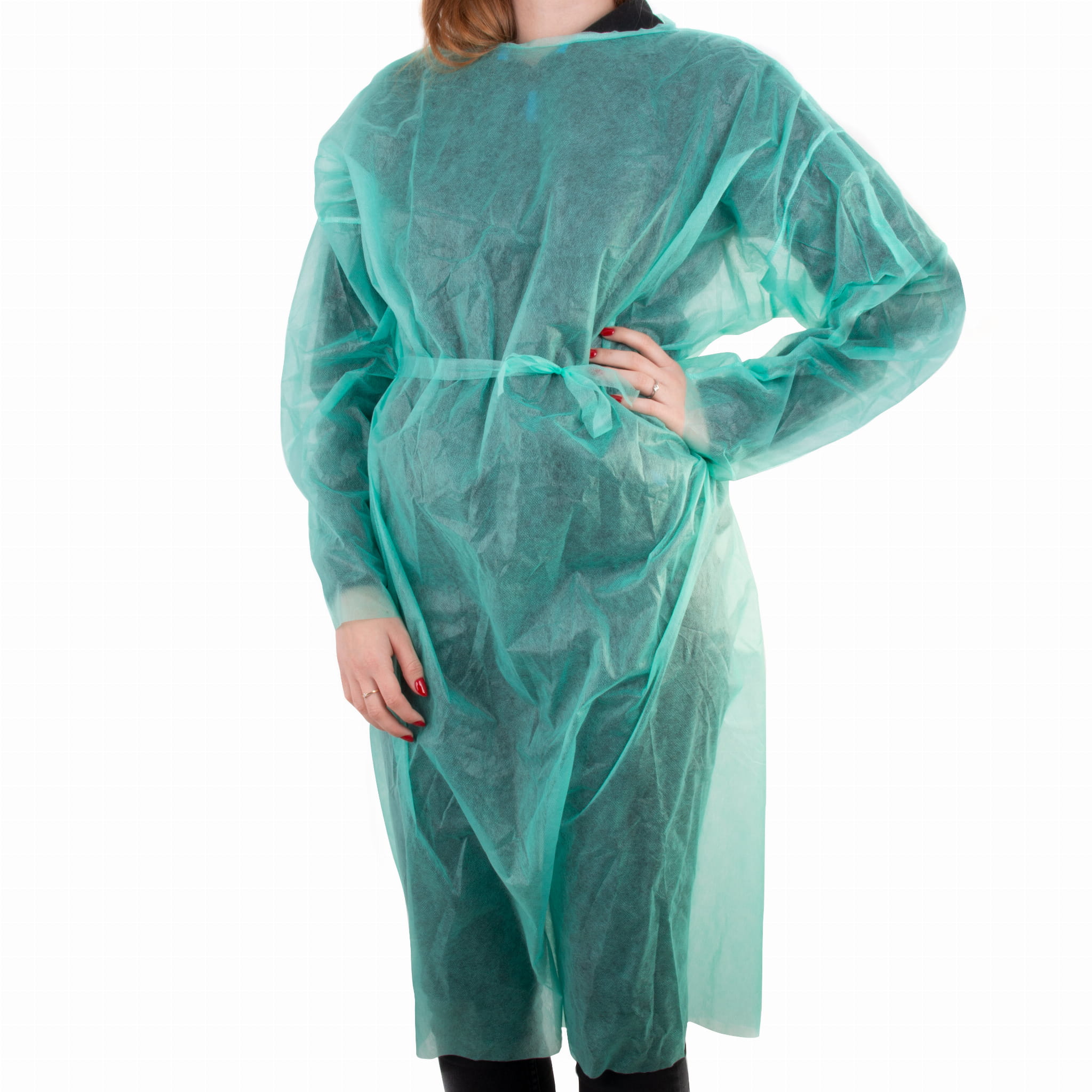 Fartuch ochronny jednorazowy przedni wiązany z flizeliny zielony 1 szt