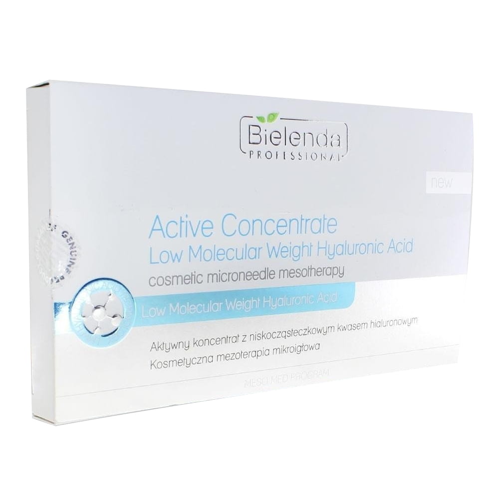 Aktywny koncentrat z niskocząsteczkowym kwasem hialuronowym do kosmetycznej mezoterapii mikroigłowej Bielenda 10x3 ml
