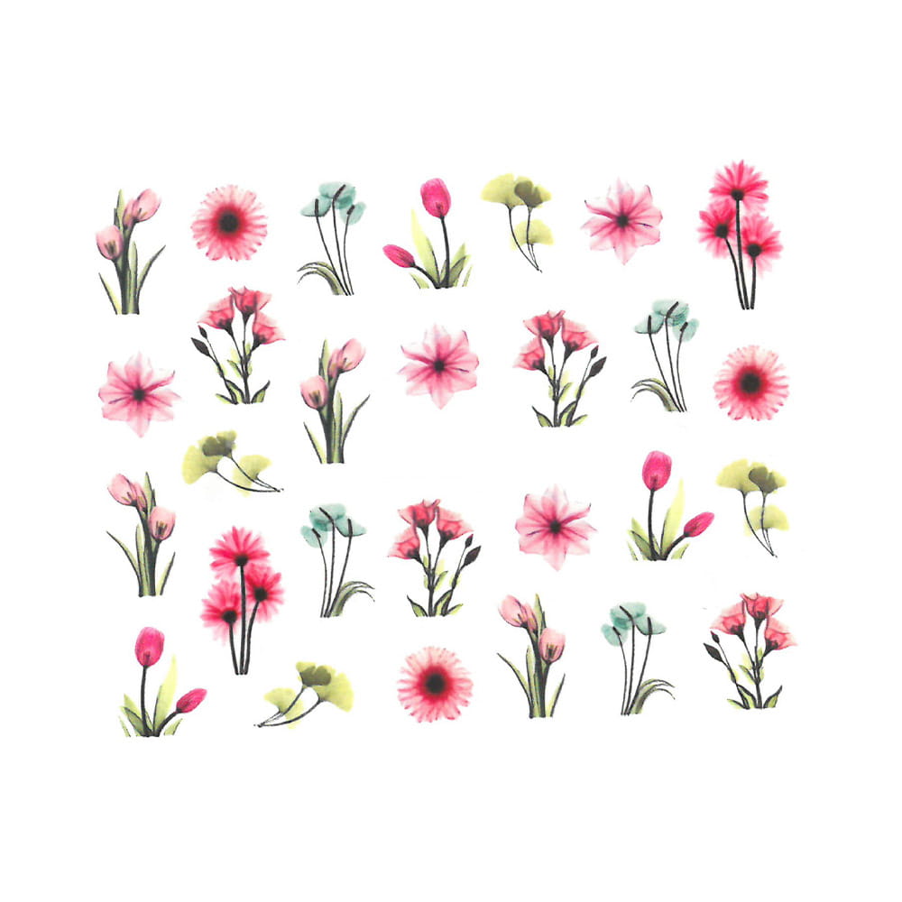 Naklejki wodne do paznokci kwiaty BN-874
