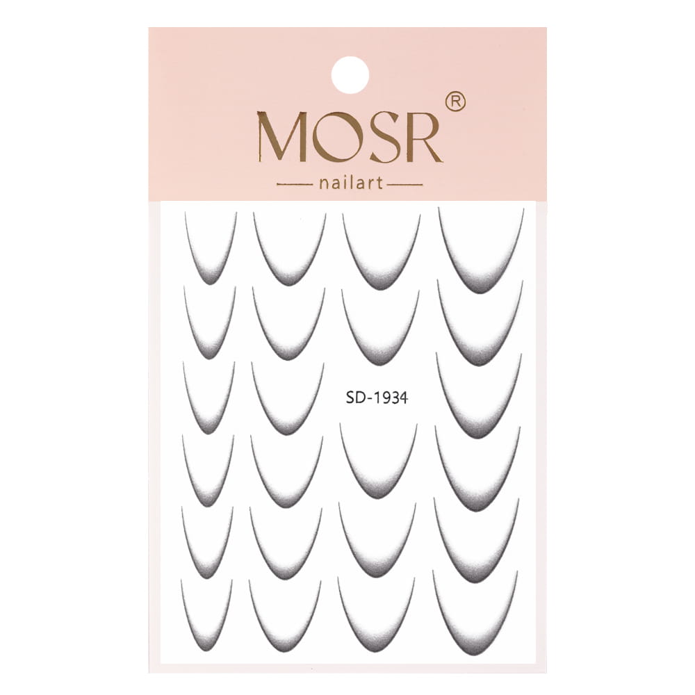 Gradientowe naklejki samoprzylepne na paznokcie/French/Ombre/Francuska linia uśmiechu 23szt. czarne SD-1934