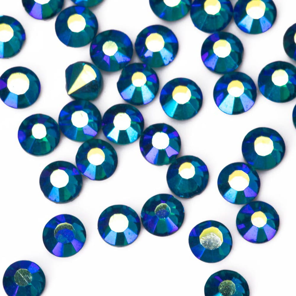 Cyrkonie do paznokci szklane SS10 Blue Zircon AB ok.1440 szt paczka