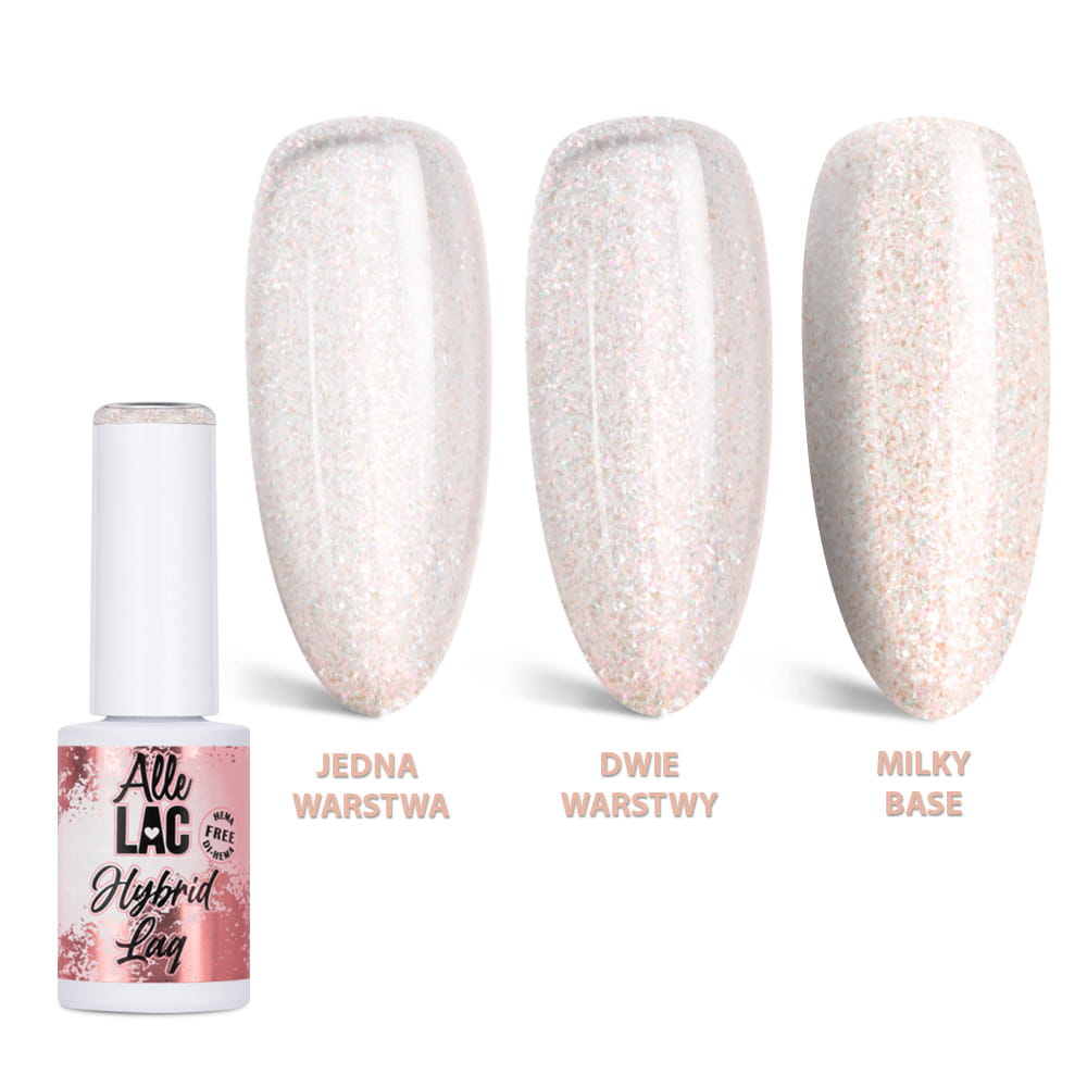Lakier hybrydowy LED/UV Gel Polish Nudes N18 Light Glitter AlleLac HEMA/Di-HEMA Free 6g