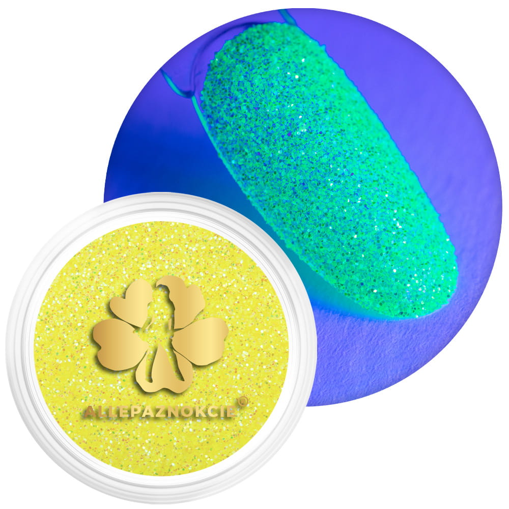 Pyłek do paznokci neonowy Syreni Pył Allepaznokcie świecący w promieniach uv słoiczek 2,5 g Nr 3