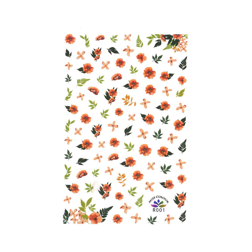Naklejki do paznokci cienkie kwiaty R001