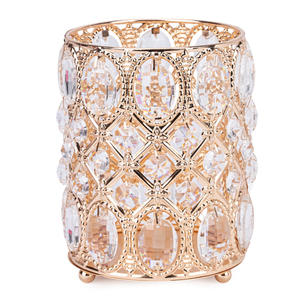 Stojak organizer pojemnik na pędzelki złoty Nr 2