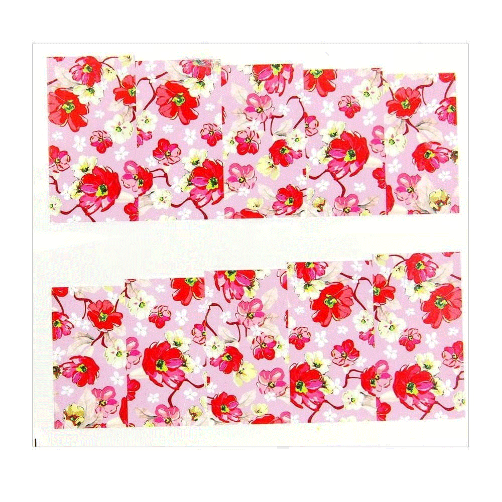 Naklejki wodne do paznokci arkusz 7 x 6,5 cm na 10 palców c Nr 173