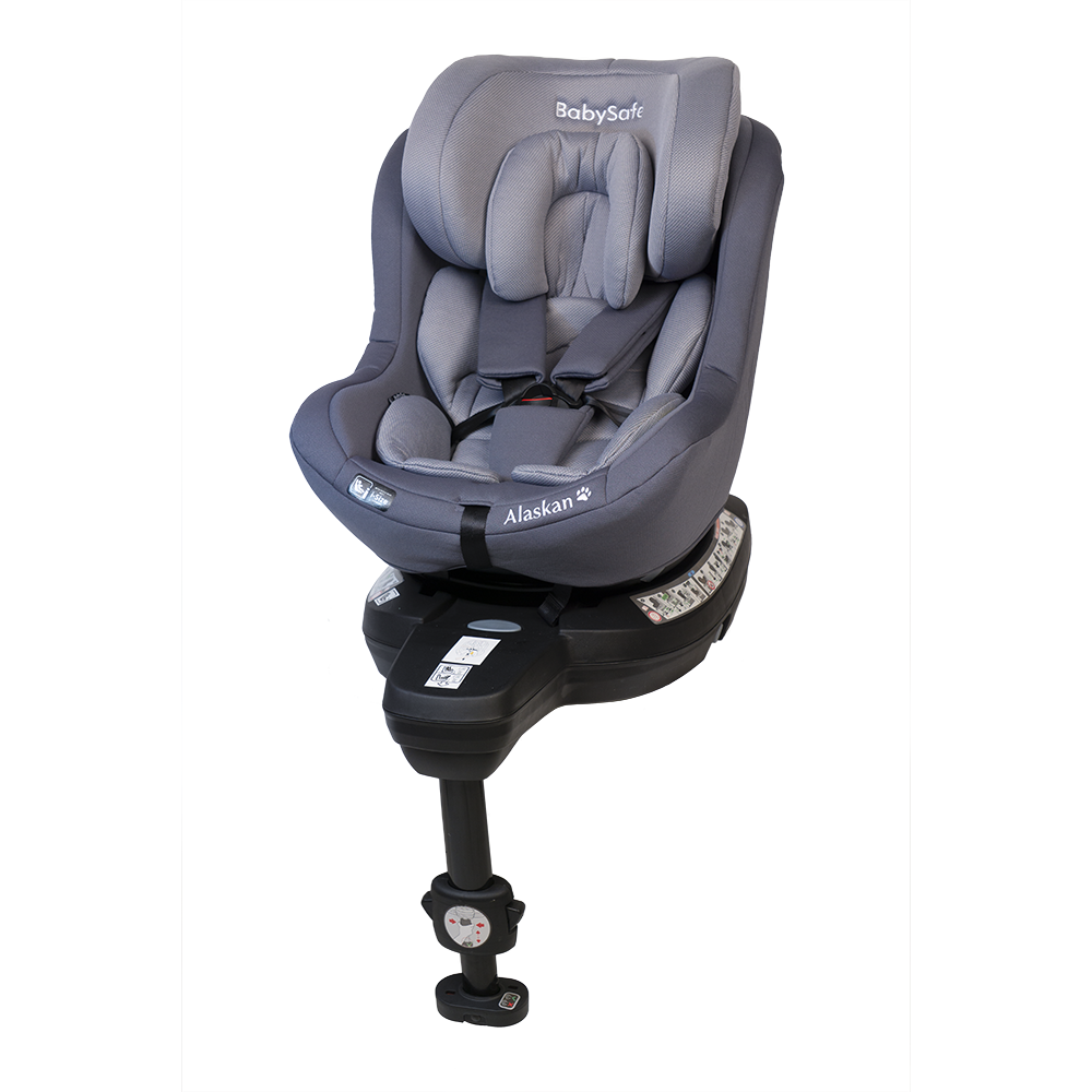 BabySafe Alaskan - fotelik obrotowy od urodzenia do 105 cm wzrostu-Szary