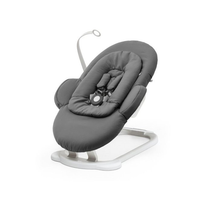 Stokke Steps Bouncer - leżaczek dla dziecka-Herringbone Grey/White Chassis