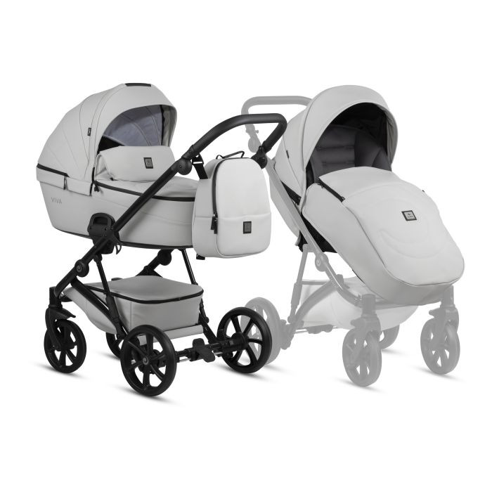 Tutis Viva 5+ -wielofunkcyjny wózek głęboko-spacerowy 2 w 1-Leather 085 Cloud