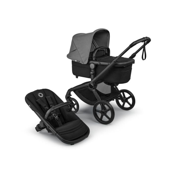 Bugaboo Fox 5 Renew - wózek głęboko-spacerowy-Black-Heritage Black-Moon Grey