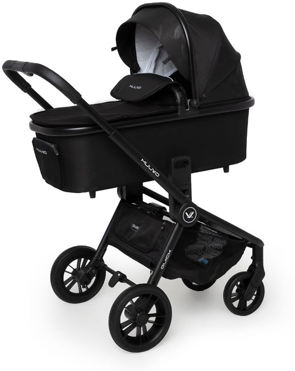 Muuvo Quick uniwersalny wózek głęboko-spacerowy z akcesoriami - NOWOŚĆ 2023-Raven Black