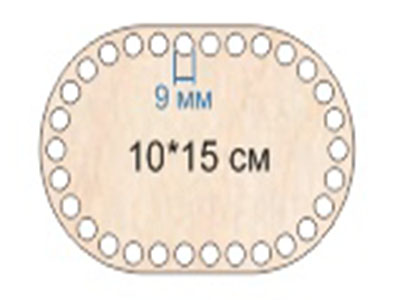 Baza dno koszyka owal 10x15cm, 9mm