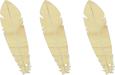 Drewniana zawieszka Łapacz snów Baza do makramy Piórko Piórka 3 szt.