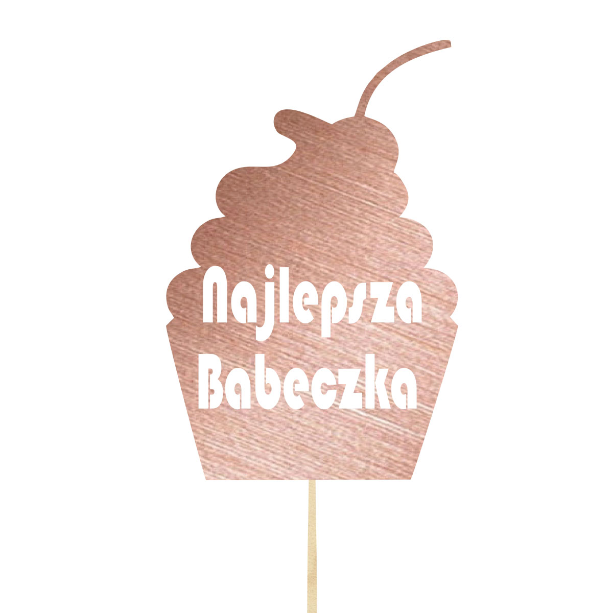 Topper dekoracja na bok tortu pik do prezentu lub bukietu kwiatów dzień kobiet 8 marca różowe złoto lustro