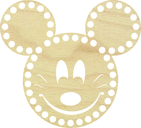 Baza dno koszyka uśmiechnięta myszka miki do makramy prezent święta 14cm, 8mm