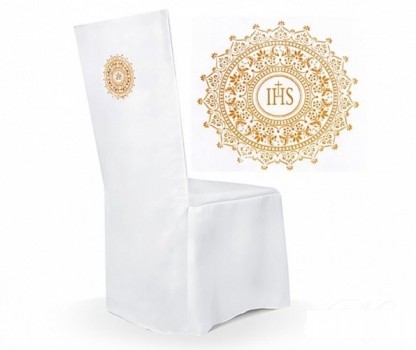 Pokrowiec komunijny na krzesło, biały