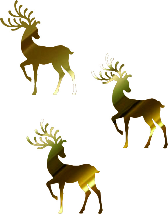 Renifer baza do makramy, kalendarza, kartek, wycinanki, tekturki, scrapki, dekor święta Bożego Narodzenia zawieszka ze złotego papieru zestaw 3 szt.