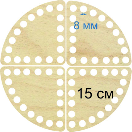 Baza dno koszyka okrągły 15cm, 8mm koło podzielone na 4 części